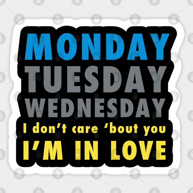 It's Friday I'm In Love Sticker by PopCultureShirts